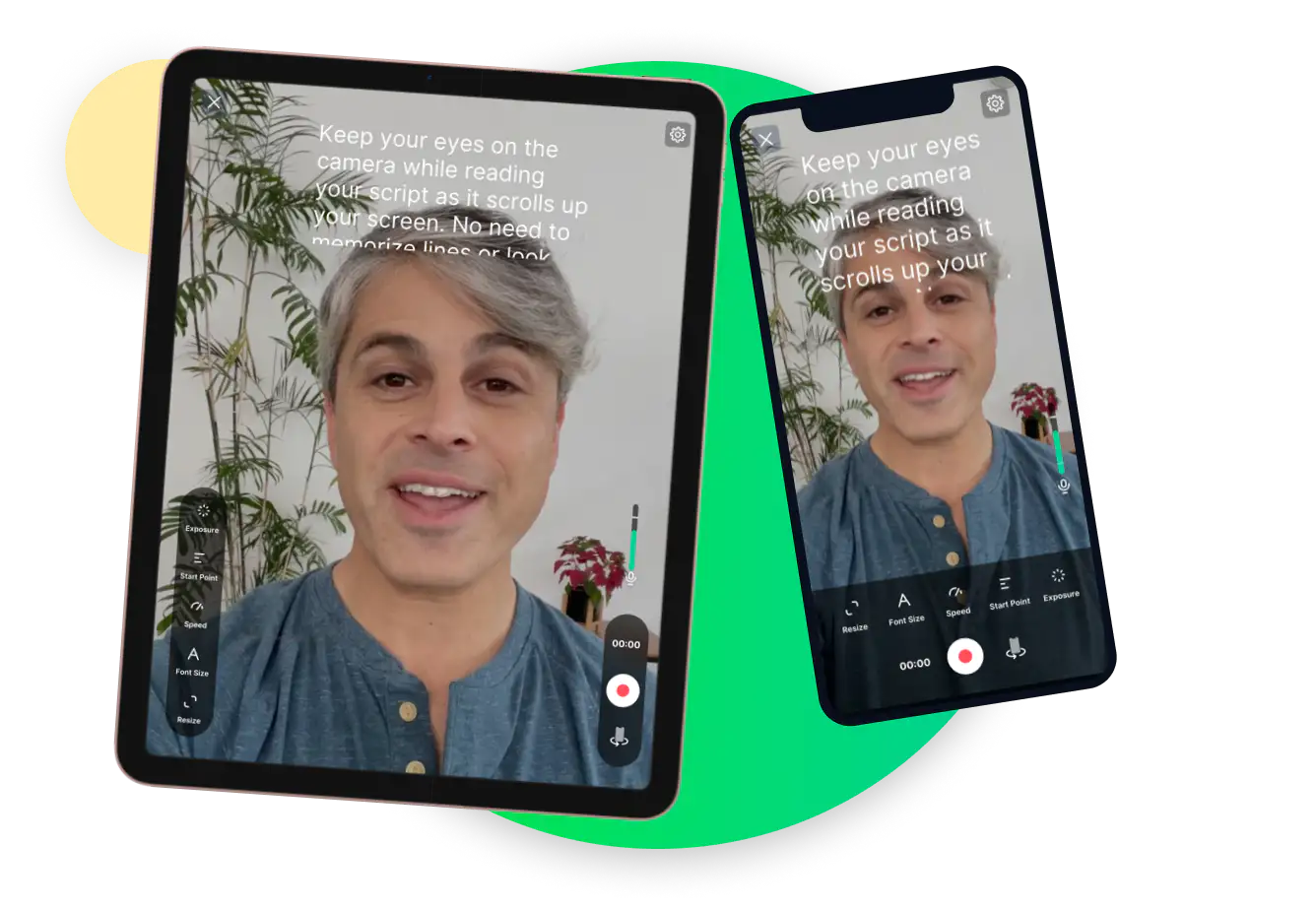 Aplicación Teleprompter para iPhone, Android, Windows y Mac BIGVU